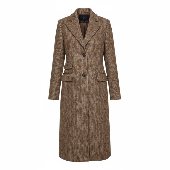 Lauren Ralph Lauren Jackets & Blazers - Lauren Ralph Lauren Longline Herringbone Wool Blend Reefer Coat
